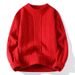 Cross-Border European And American Multi-Color Cable Knit Couple 2025 New Knitted Sweater Lazy Style Retro Loose_viptrois.com