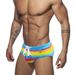 UXH Colorful Striped Sexy With Cup U-Convex 3D Beach Triangle Men's Swim Trunks_viptrois.com