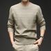Men's Premium Knit Sweater - Autumn Winter Jacquard Pattern Loose Fit Pullover, High Elasticity & Wrinkle-Free Polyester Blend For Casual Elegance_viptrois.com