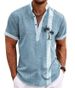 Men's Simple Short Sleeve Shirt Turtle Pattern 3D Printed Cardigan Single Breasted_viptrois.com