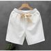 Men's Clothing White Jacquard Shorts Thin Casual Shorts Ethnic Straight Pants_viptrois.com