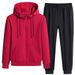 Casual Suit Men's Sport Loose Hooded Coat Trousers Cardigan Top Two-piece Fashion Set_viptrois.com