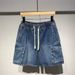 Summer New Men's Denim Shorts Street Wear Retro Korean Harajuku Pocket Jeans Shorts Hip-hop Denim Work Pants Men's Style_viptrois.com
