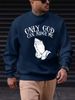 Men's Loose, Casual, Fashionable Prayer Gesture Printed Round Neck Long Sleeved Sweatshirt For Autumn And Winter_viptrois.com