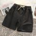 Men's Clothing Men's Denim Shorts Style Summer Loose Fit Washed Five Point Casual Elastic Waist Trendy Versatile_viptrois.com