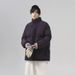 Unisex Water-Resistant Stand Collar Puffer Jacket, Oversized Winter Coat With Thick Polyester Fill, Couple Matching Streetwear For Cold Weather_viptrois.com