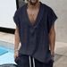 Summer New Oversized Men's Casual Large V-neck Loose Jacquard Knit Vest_viptrois.com
