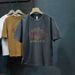 Men's Trendy Short Sleeve T-Shirt American Style Loose Fit plus Size Crew Neck Casual Summer Breathable Printed Top_viptrois.com