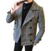 Loom Loom Men's Trench Autumn Winter Thickened Short Coat Trendy Youth Korean Version Slim Double-Breasted Woolen Overcoat_viptrois.com