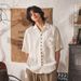Men's Japanese Retro Style Draped Short Sleeved Shirt Trendy Casual Loose Fit Half Sleeve Thin Top For Summer_viptrois.com