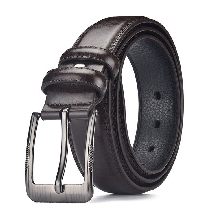 Belt new men's iron pin buckle pu belt business simple belt men's high end spot belt men_viptrois.com