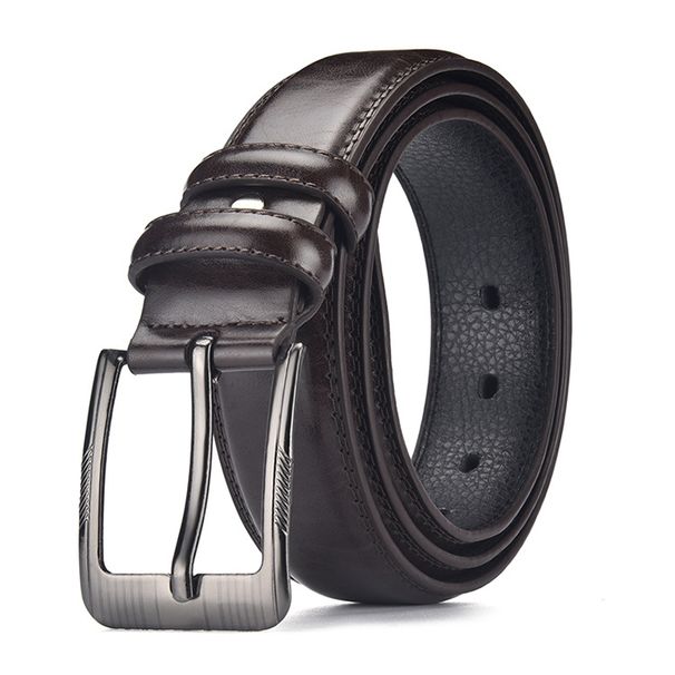 Belt new men's iron pin buckle pu belt business simple belt men's high end spot belt men_viptrois.com