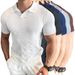 Men's Slim Fit Short Sleeve Polo Shirt – Classic V-Neck & Spread Collar Design (S-2XL, Black/Navy/Blue/White/Brown)_viptrois.com