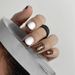 Short Black Frosted Gold Foil Leopard Nail Art Sweet Cool Spice Girls Ins Style False Nail_viptrois.com