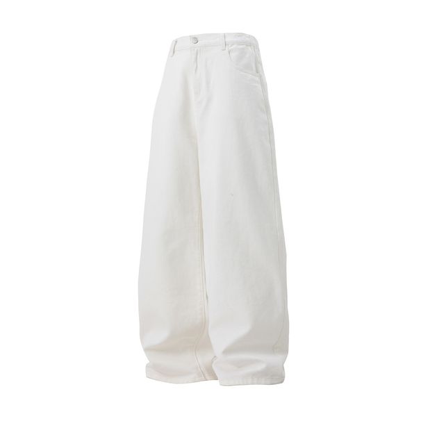 Monochrome Man- Vintage Textured Pure Cotton Oversized Scimitar Autumn New Straight Loose Split Design Trendy Brand Casual Long Pants_viptrois.com