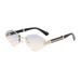 Diamond Metal Accessories Frameless Trimmed Sunglasses Sunglasses For Men And Women High End Fashion_viptrois.com