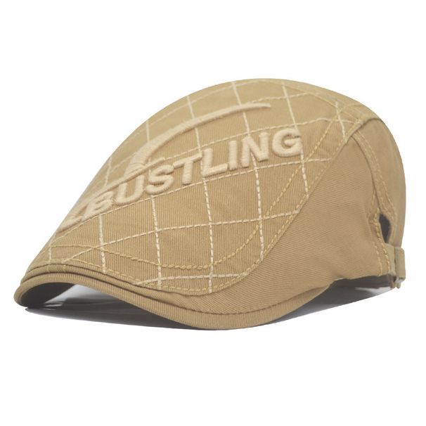 New Men's Fashion Beret Korean Trendy Letter Forward Cap Casual British Style Hat_viptrois.com
