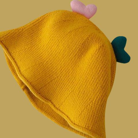 Kids'hats Yellow children's knitted hat autumn and winter all fashion winter warm windproof ear protection_viptrois.com