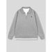 Men's Clothing 2026 Spring/Autumn New Style Faux Two-Piece Pony Embroidered Waffle Casual Collar Sweatshirt_viptrois.com