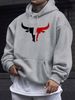 Men's Autumn And Winter Casual Fashionable Loose Hooded Sweatshirt With Red Horn Print Warm Long Sleeved Pullover_viptrois.com