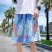Men's Clothing Hawaiian Flower Shorts Men's Summer Sanya Beach Pants Couple Quick Drying Big Pants Trendy Brand Large Size Five Point Ice Silk Pants_viptrois.com
