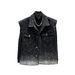 Men's Clothing Hot Drilled Star Studded Denim Vest Jacket Street Rocking And Versatile Loose Sleeveless Vest Vest Trend_viptrois.com