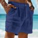 Men's Linen Cotton Blend Shorts Summer Beach Button Pocket Comfortable Fashion Holiday Shorts_viptrois.com