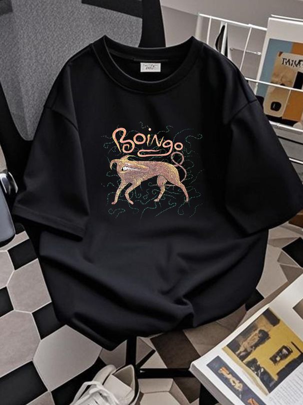 Rare Oingo Boingo 1990 Band Cotton T Shirt For Fan Black Versatile Graphic Soft Breathable Stylish Slightly Designer Clothes Top For Everyday Wear_viptrois.com
