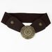 Western Cincher Elastic Waistband For Women Wide Version Waist Slimming Punk Style Metal Carved Round Buckle Belt_viptrois.com