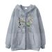 Men's Clothing Trendy Simple Design Watercolor Style Letter Print Zipper Sweater Casual Loose Sweater Cardigan Jacket_viptrois.com