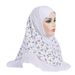 Malay style 8-15 year old girl crystal linen printed chiffon patchwork hat headscarf H326_viptrois.com