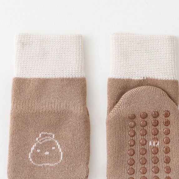 Kids'socks Thickened wool circle spot adhesive non-slip color matching stockings for boys and girls_viptrois.com
