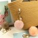 Bag Charm Pearl Plush Keychain Cute Student Macaron Color Bag Pendant Car Key Chain Accessories Small Gift_viptrois.com