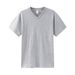 210g Men's Summer Pure Cotton Solid-color Chicken Heart Neck Base Layer, Loose Half-sleeve T-shirt, Japanese Style_viptrois.com