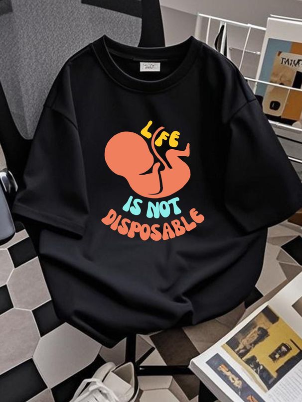 Unborn Lives Matter Choose Life Pro Life Anti Abortion T-Shirt Homme Versatile Slightly Breathable Top For Everyday Wear Graphic Designer Clothes_viptrois.com