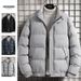 Men's Clothing Winter Padded Coat Warm Stand Collar Jacket, Loose Fit Casual Outerwear, Thickened Polyester Shell, Black/Grey/Navy Blue, Sizes M-5XL_viptrois.com