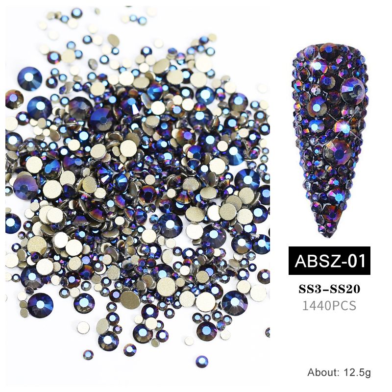 Arte Clavo K9 Nail Gems Glass Crystal DIY Nail Art Rhinestones Diamond Stone Flatback for Nail Art Rhinestone Decorations Craft_viptrois.com
