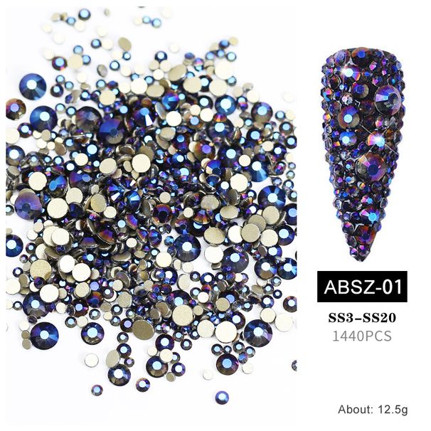 Arte Clavo K9 Nail Gems Glass Crystal DIY Nail Art Rhinestones Diamond Stone Flatback for Nail Art Rhinestone Decorations Craft_viptrois.com