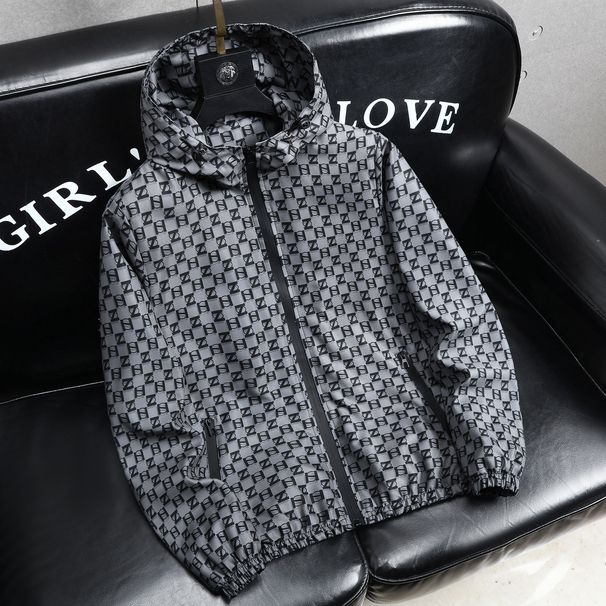 Spring 2027 Fashion Outerwear Zip-Up Thin Coat Men Polyester Printing Long Sleeve Casual Loose Zipper Hooded Jacket M-5XL_viptrois.com