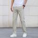Premium Mulberry Silk Men's Casual Pants - Slim Fit Straight Leg Breathable Stretch Pants For Spring & Summer - Wrinkle-Free Lightweight Comfort_viptrois.com