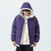 Youthful Korean Style Jacket Men With Drop Shoulder Sleeves, Hooded Cotton Coat Students, Trendy Brand, Casual Loose Fit_viptrois.com