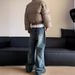 Men's Clothing Retro Washed Old Niche Printed Jeans Men's Spring New Loose Design Straight Pants_viptrois.com