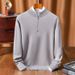 "Men's Semi-Zip Wool Sweater - Premium Knit Pullover For Autumn & Winter, Midweight Comfort With Stylish Half-Zip Design"_viptrois.com