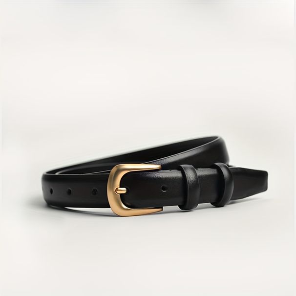 Ceinture Simple Décorative Noire Pour Femmes, 1 Pièce, À La Mode, Avec Ceinture En Jean, Adaptée À Un Usage Quotidien_viptrois.com