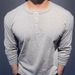 Men's Muscle Fit Long Sleeve Shirt – Workout & Gym Ready, Breathable Acetate Fabric, Button-Up Henley Style, Slim Fit (M-XXXL)_viptrois.com