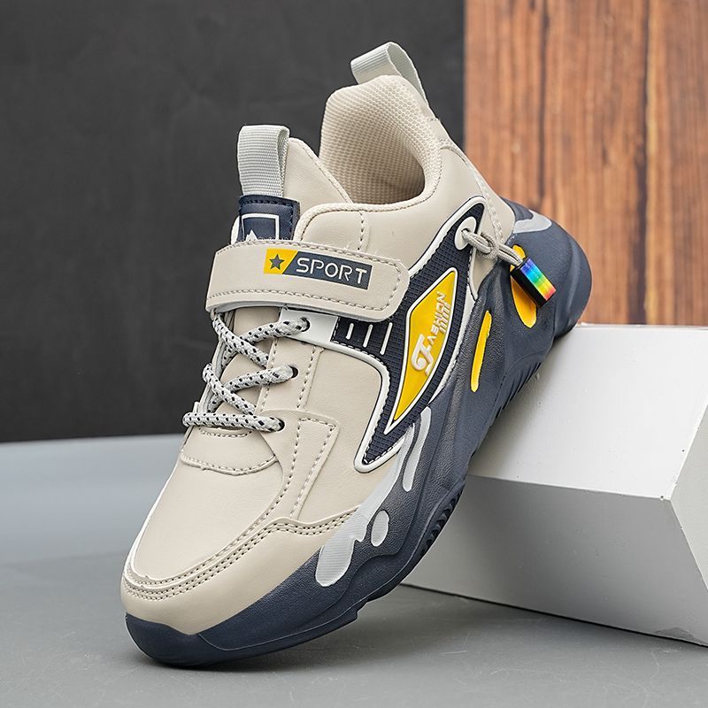 Children's Shoes Spring And Autumn New Children's Shoes Breathable Waterproof Middle And Large Children's Running Shoes Student Leather Shoes_viptrois.com