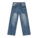 Men's Clothing Nirben Denim | American Jeans Men's Retro Washed Lightning Crack Trendy High Street Loose Straight Wide Leg_viptrois.com