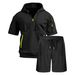 Men's Clothing Men's Casual Sportswear T-Shirt Hooded Zip Up Short Sleeve With Shorts Set Hot Selling Style For Formal & Casual_viptrois.com