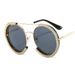 Hot Selling Sunglasses For Women With Diamonds, Exaggerated European And American Personality, Round Frame Trendy Sunglasses With UV Protection_viptrois.com