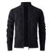 Men's Clothing Cardigan Sweater Stand Collar Plus Velvet Fleece-Lined Sherpa Knit Cardigan Sweater Winter Warm Stand Collar Pullover Casual Outdoor_viptrois.com